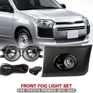 Car LED Front Bumper Fog Lights Fog Lamp for Toyota Probox Succeed 2016-2022 Chrome Trim Harness Wiring Cover Grille
